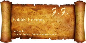 Fabók Ferenc névjegykártya
